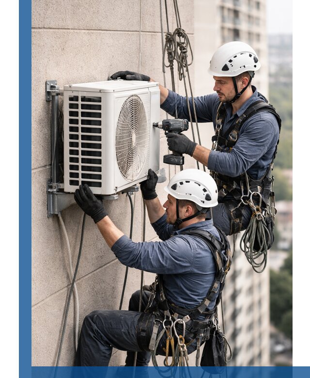 Монтаж внешнего блока кондиционера в Североморске установка и крепление