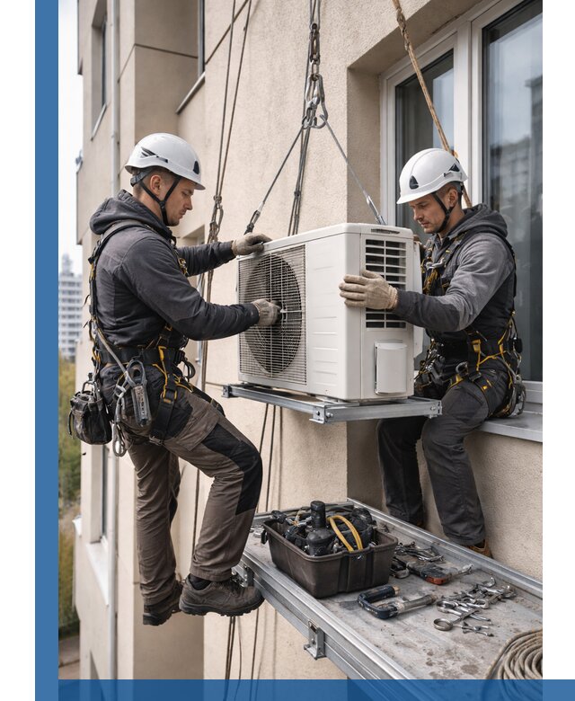 Перенос внешнего блока кондиционера в Североморске с монтажом и крепежом