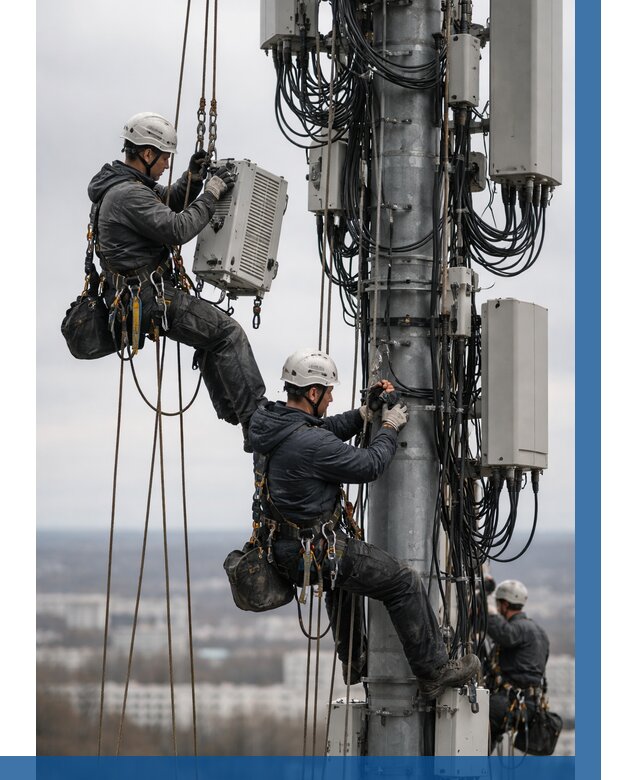 Монтаж оборудования связи на мачте в Североморске от 8023 р. | ВЫСОТНИК-Свм