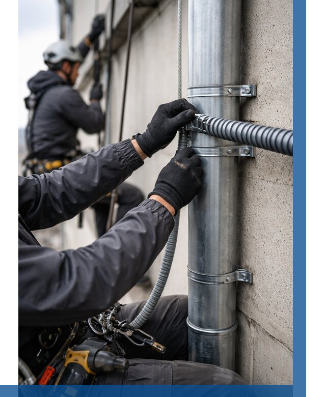 Монтаж гофры для кабеля в Североморске от 321 р. | ВЫСОТНИК-Свм