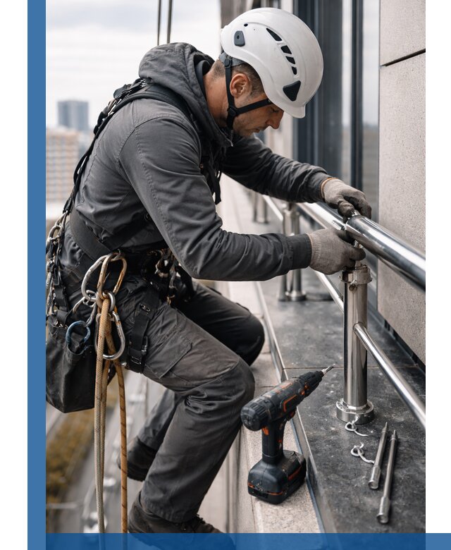 Монтаж ограждений на высоте в Североморске для зданий и конструкций