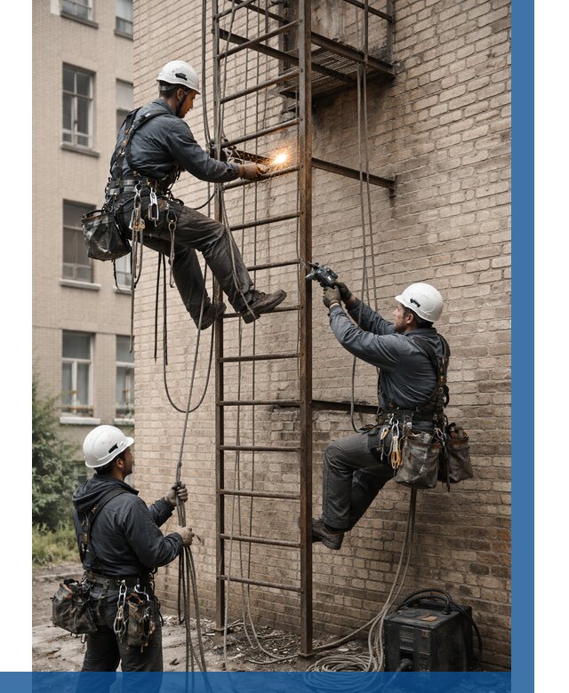 Ремонт пожарной лестницы в Североморске от 8023 р. | ВЫСОТНИК-Свм