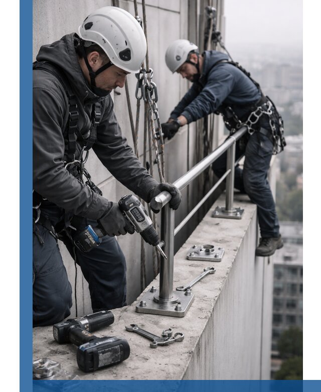 Монтаж перил на высоте в Североморске для жилых и промобъектов