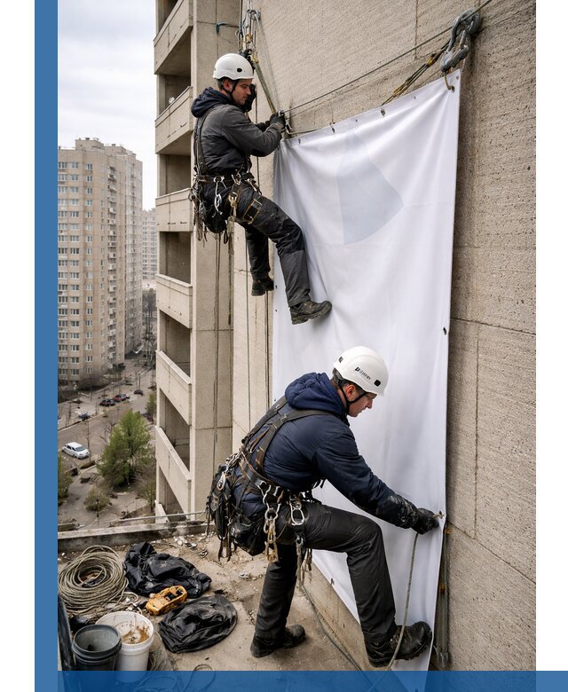 Профессиональный монтаж баннеров на фасаде в Североморске