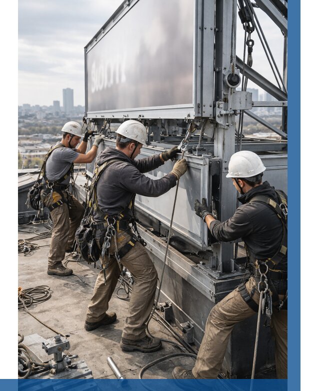 Монтаж крышной рекламной конструкции в Североморске от 64182 р.|ВЫСОТНИК-Свм