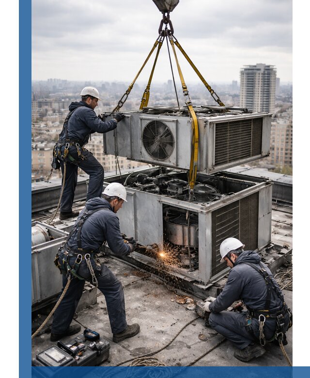 Демонтаж крышной установки в Североморске любой сложности