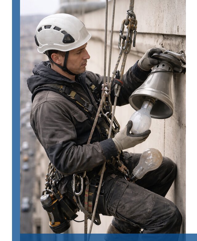 Замена ламп на высоте в Североморске профессионально и быстро