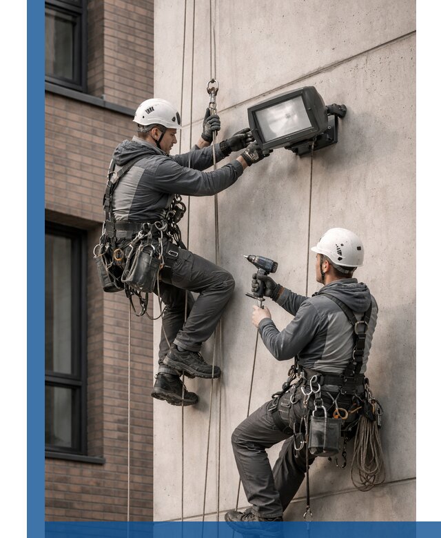 Профессиональный монтаж фасадных прожекторов в Североморске под ключ