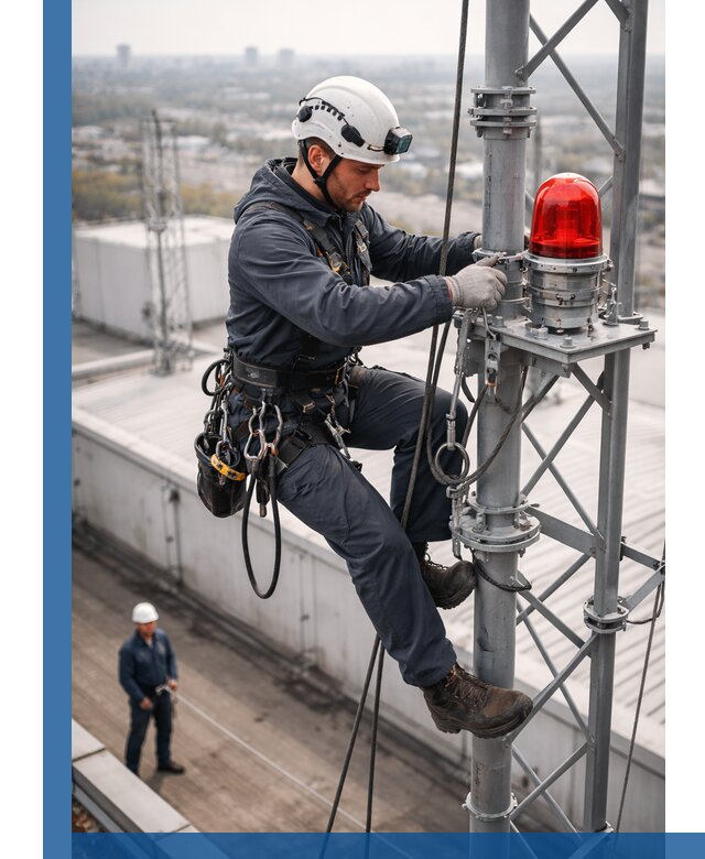 Монтаж заградительных огней и обслуживание объектов в Североморске
