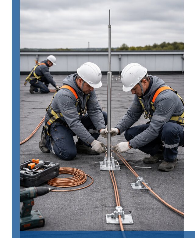 Монтаж молниезащиты на кровле в Североморске под ключ с гарантией