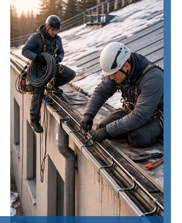 Монтаж греющего кабеля на кровле в Североморске от 481 р. | ВЫСОТНИК-Свм