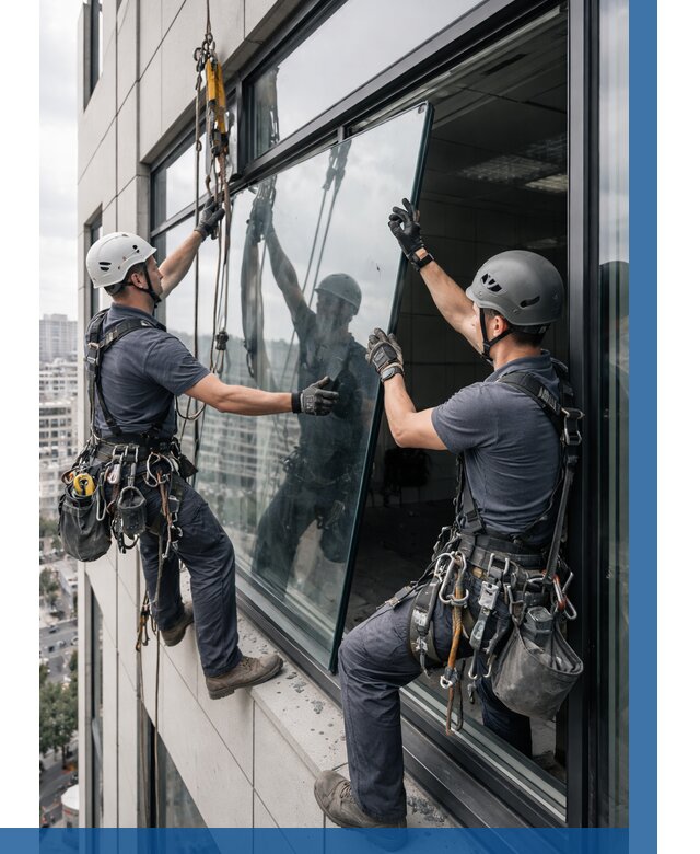 Замена стеклопакетов на высоте в Североморске от 5883 р. | ВЫСОТНИК-Свм