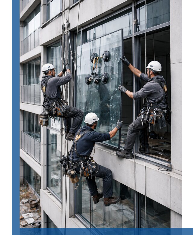 Фасадное остекление и монтаж витражей зданий в Североморске под ключ