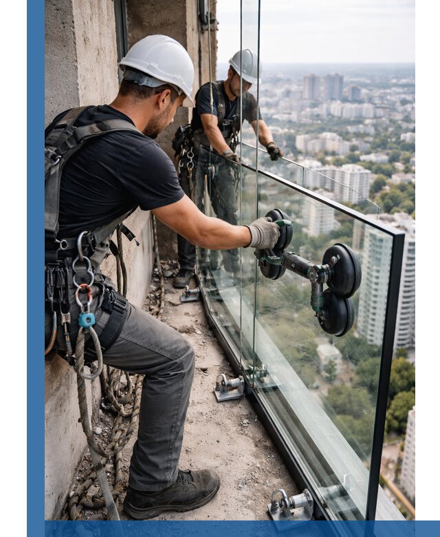 Монтаж стеклянных ограждений под ключ с гарантией в Североморске