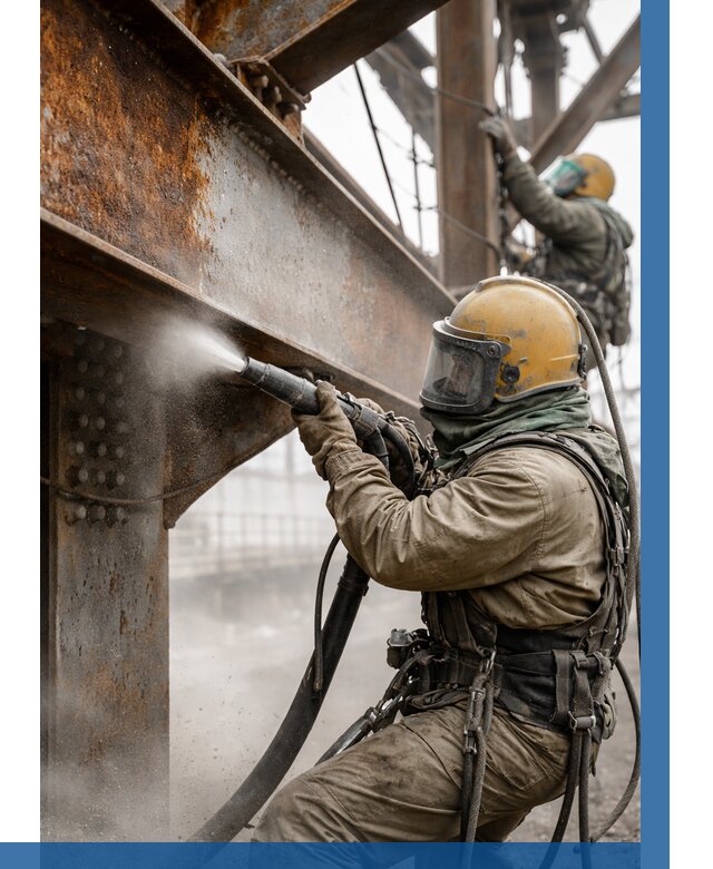 Пескоструйная очистка металлоконструкций в Североморске по 642 р.  ВЫСОТНИК-Свм