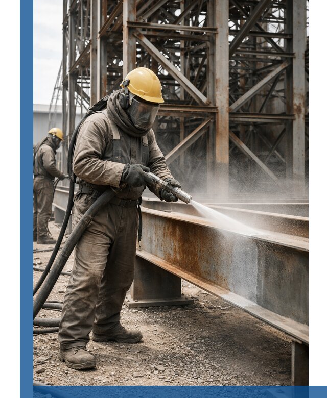 Пескоструйная очистка металлоконструкций в Североморске промышленная