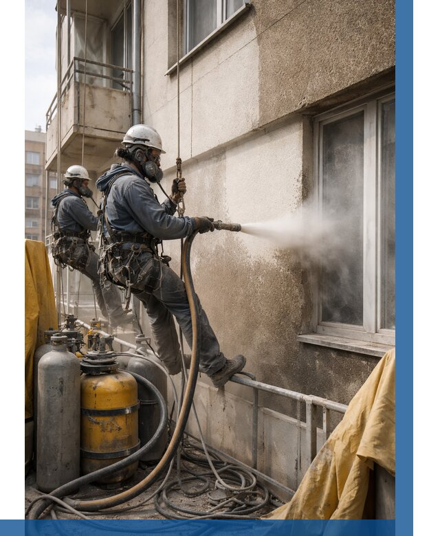 Пескоструйная очистка фасада в Североморске от 695 р. | ВЫСОТНИК-Свм