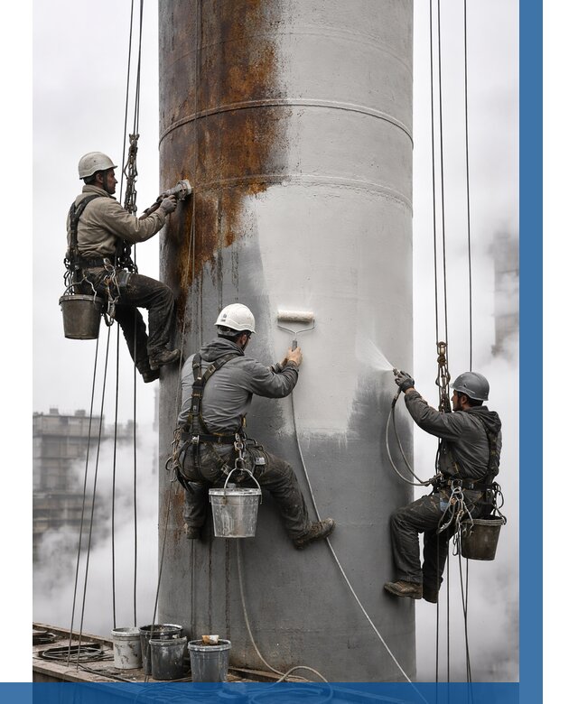 Покраска дымовых труб в Североморске от 9092 р. | ВЫСОТНИК-Свм