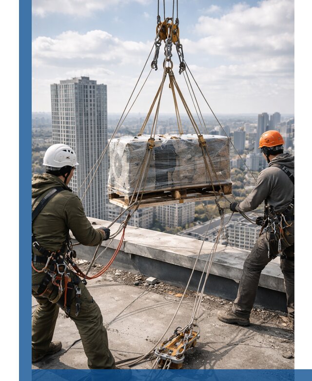 Подъем и монтаж крупногабаритных грузов на крышу в Североморске