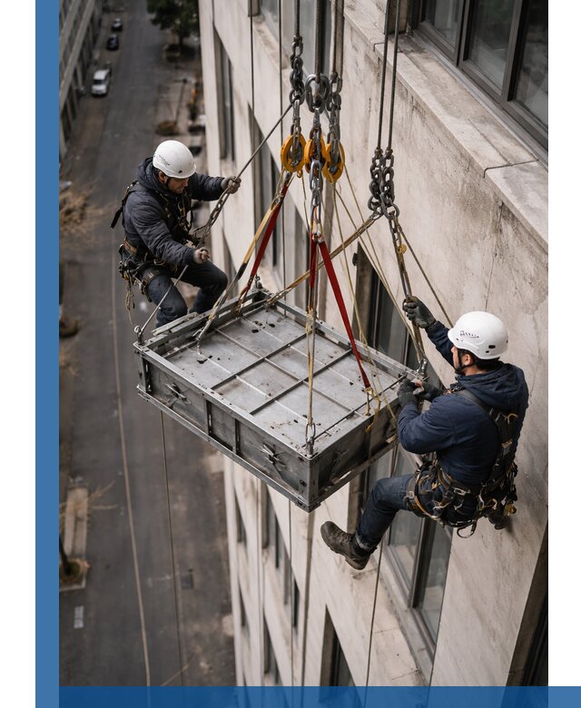Спуск и подъем грузов по фасаду в Североморске для зданий