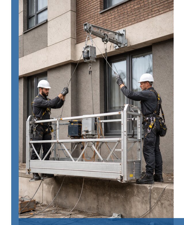 Монтаж и подъем фасадной люльки в Североморске с гарантией безопасности