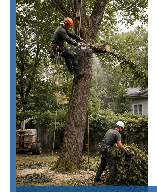 Кронирование деревьев в Североморске, безопасная высотная обрезка