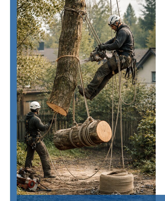 Валка деревьев частями в Североморске, безопасно и аккуратно