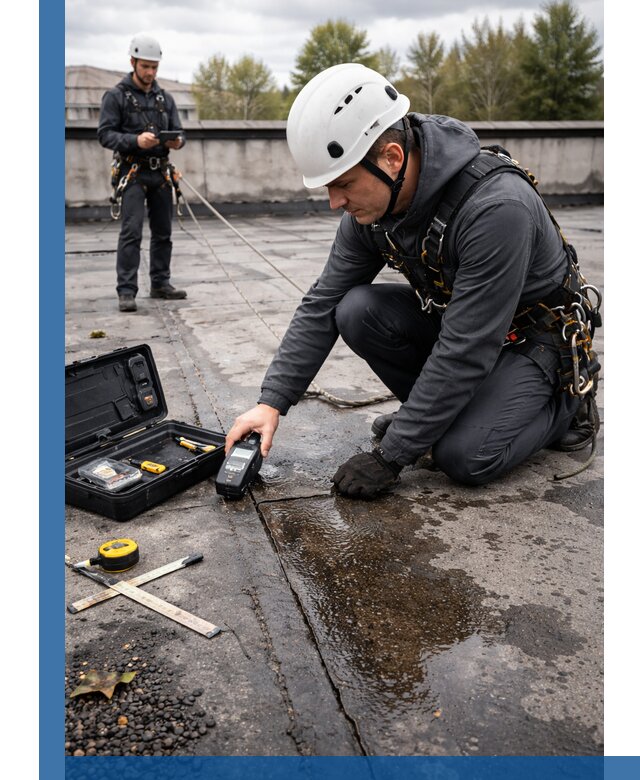 Обследование кровли на протечки и выявление дефектов в Североморске