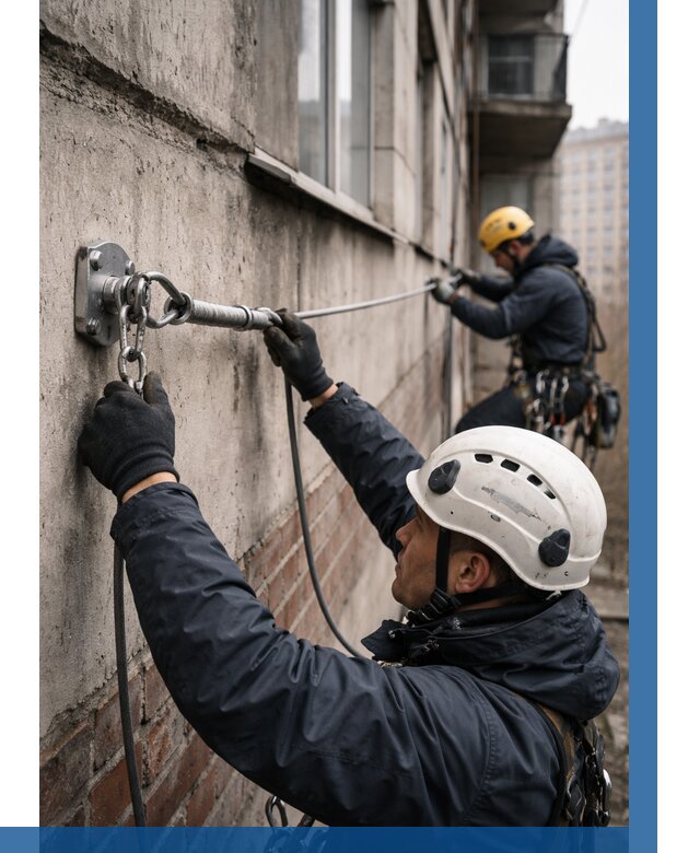 Монтаж анкерных линий в Североморске от 3209 р. | ВЫСОТНИК-Свм